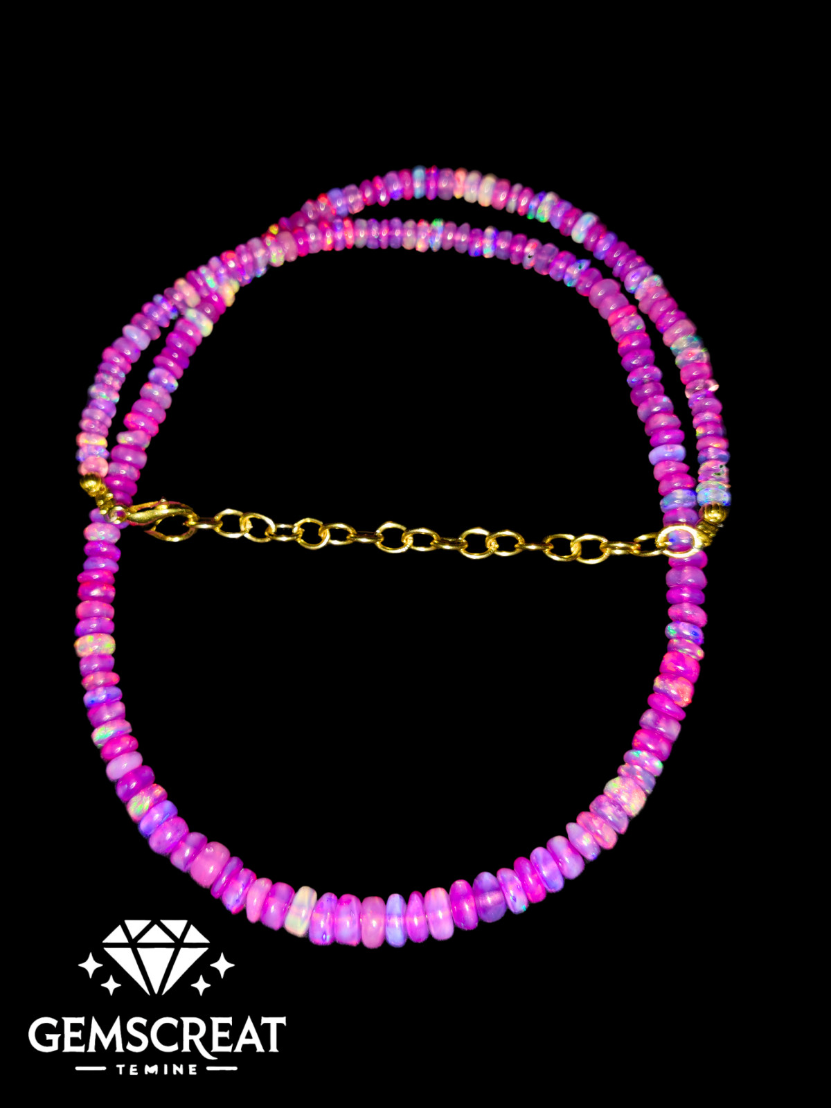 18″ Natural Ethiopian Opal Wello Fire Opal Gemstone Bead Necklace Jewelry A30