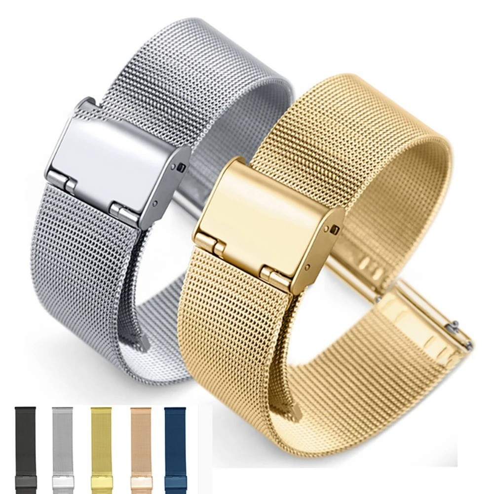 12–24mm Stainless Steel Mesh Metal Watch Strap Band Unisex