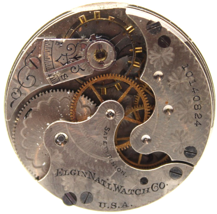 1904 ELGIN POCKET WATCH MOVEMENT 10140824 GRADE 206 6s 7j (LP3)