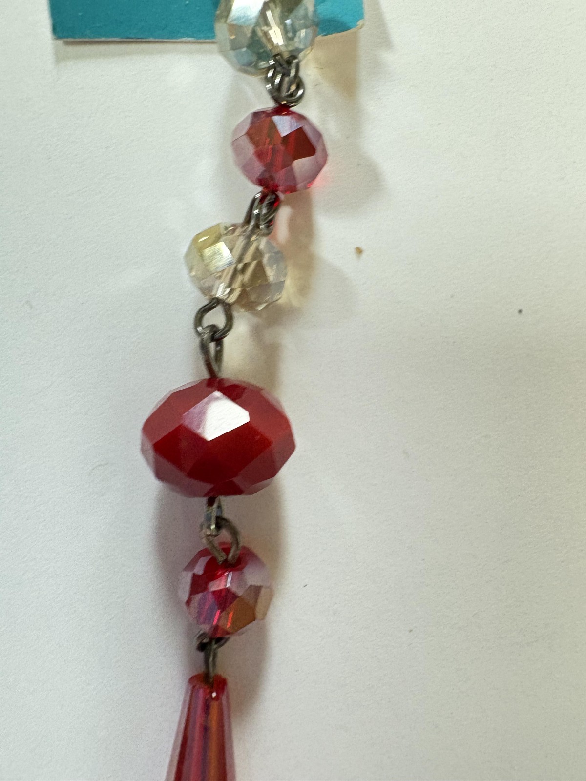 hildie & jo Glass Beads Strand Red Mixed Shapes Faceted Jewelry Making DIY Craft