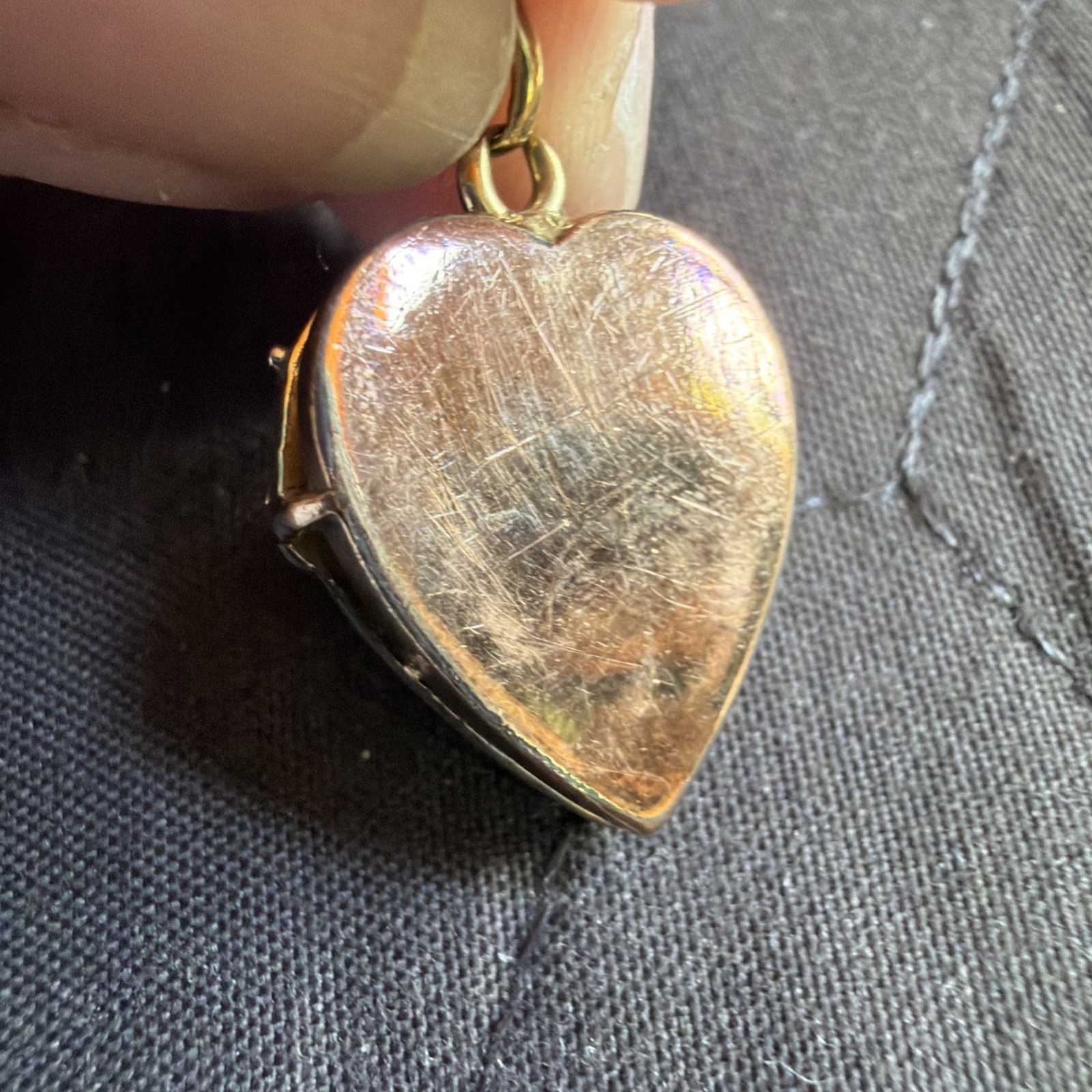 Victorian 2g Rose Gold Fill Heart Locket Seed Pearl Etched Motif Pendant Charm