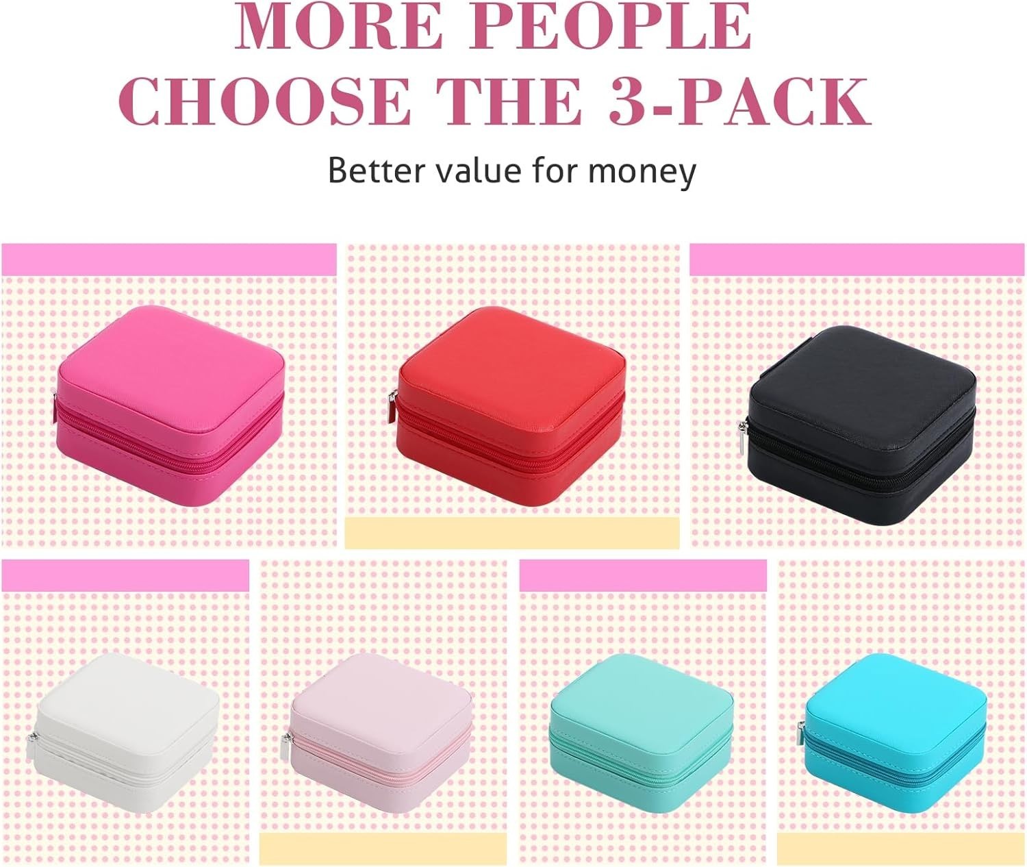 Small Travel Jewelry Box Organizer – Girls Women Gift Rings Earrings Necklaces J