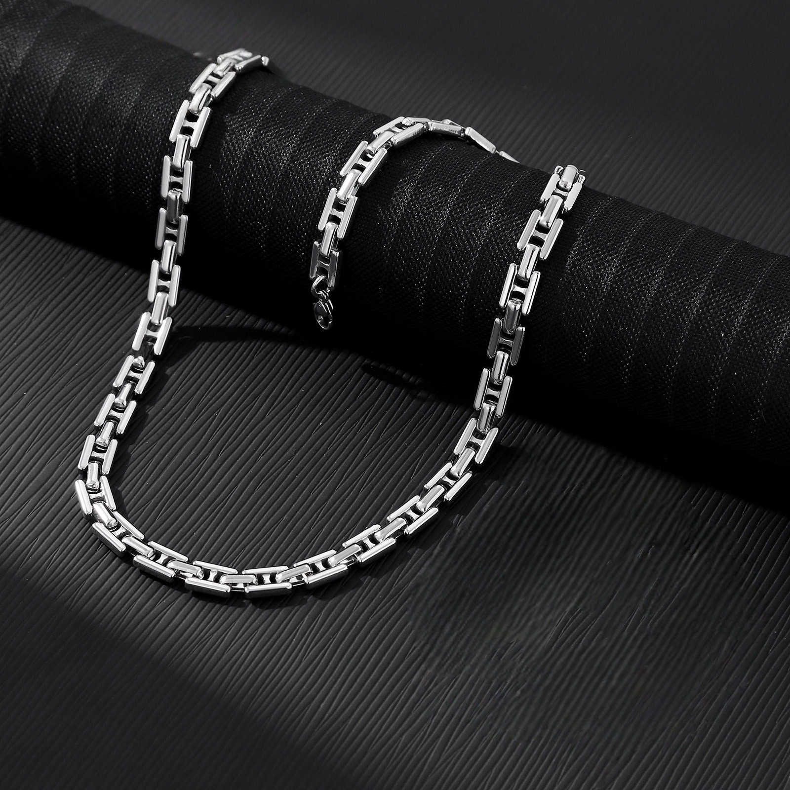 Fade-free Stainless Steel Link Set, Suitable for Men & Women Daily Wear