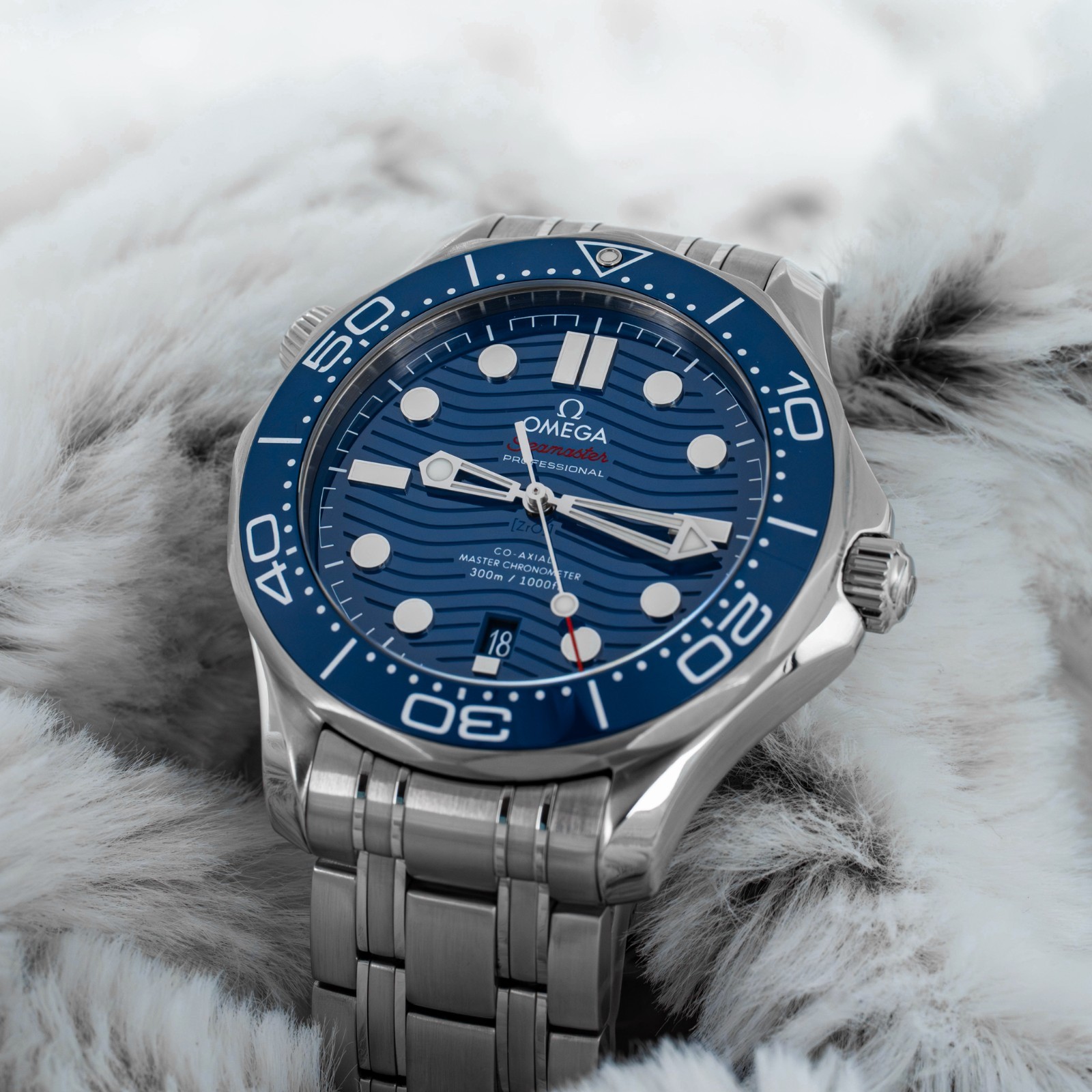 2023 Omega Seamaster Diver 300m Blue Dial on Bracelet 210.30.42.20.03.001 B+P
