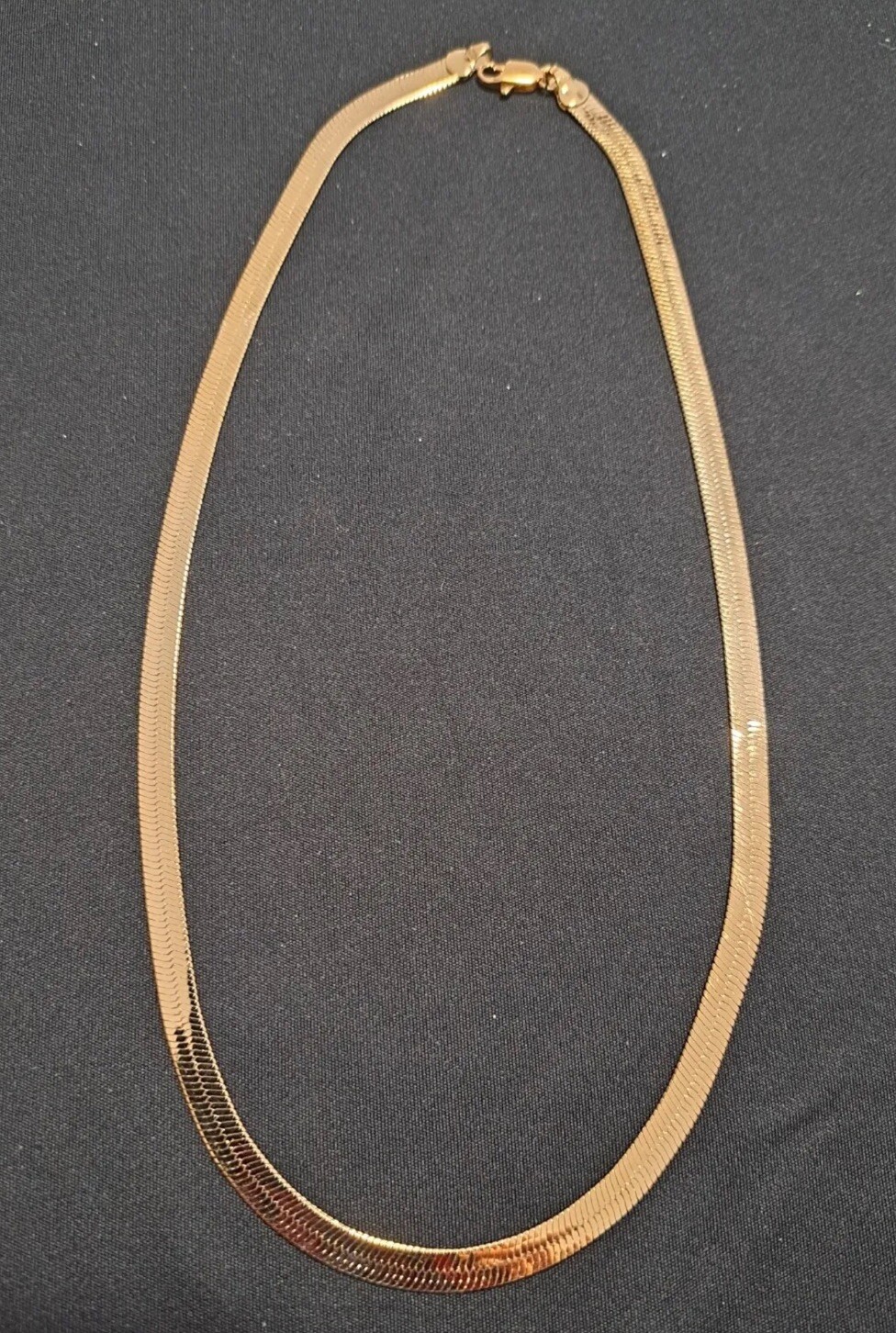 14k Marked GOLD PLATED 5mm Herringbone Necklace Chain 24″ *MADE IN ITALY* 14k