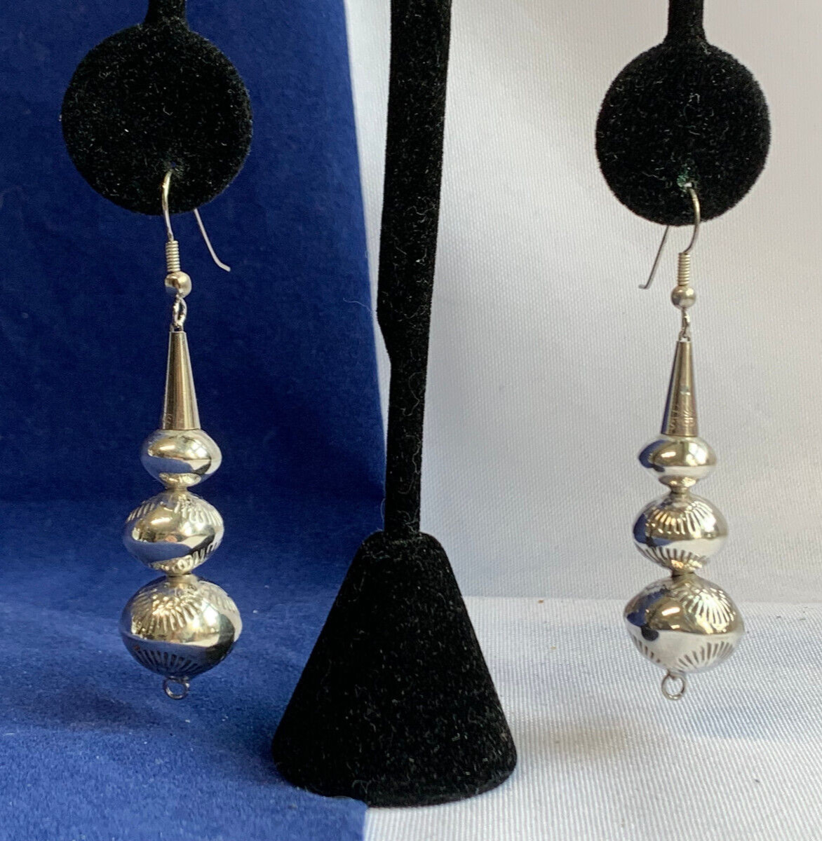Navajo Pearl Sterling Silver Earrings 10.45g Fine Jewelry American Native Style