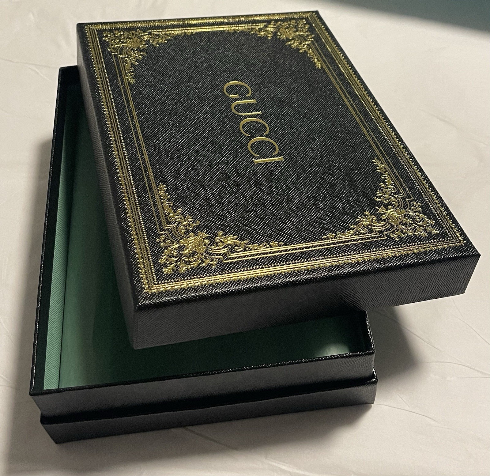 RARE Authentic GUCCI Black and Gold – Med Storage Gift Box – 8.5 x 6.25 x 2.25″