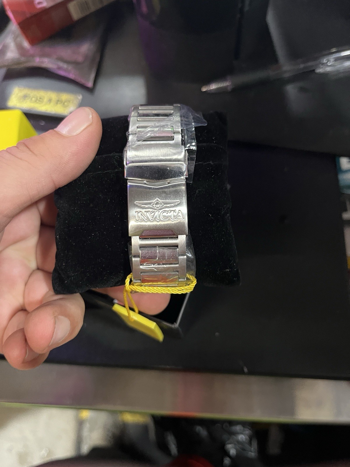 Invicta Speedway verve Chronograph Watch Black Dial lime green accents