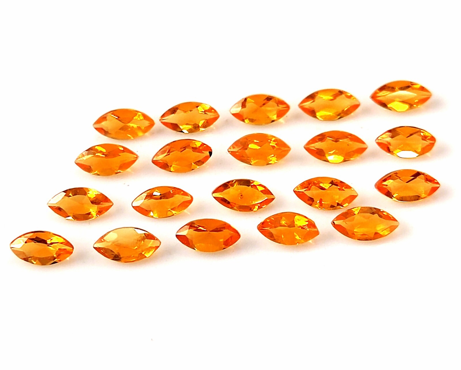 2.5X5 MM MARQUISE CUT AAA+ NATURAL MEXICAN FIRE OPAL FACETED GEMSTONE 20 PIECES