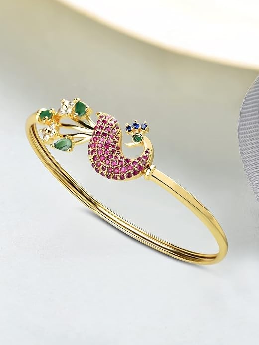 Modern Indian Bracelet Gold Tone Crystal Adjustable Fashion Jewelry Gift