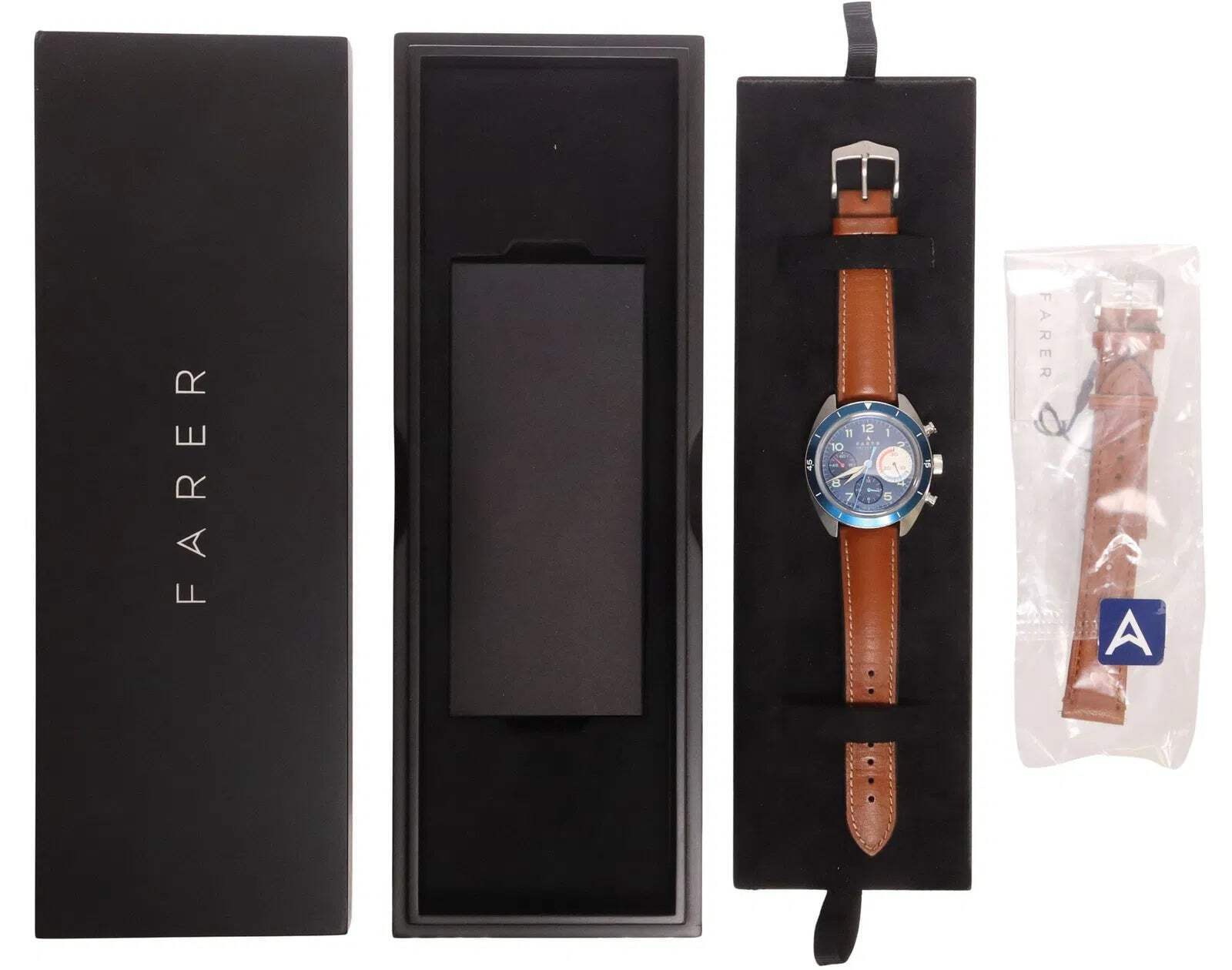 Farer Cresta Mechanical Chronograph Stainless Steel Watch – Blue Dial