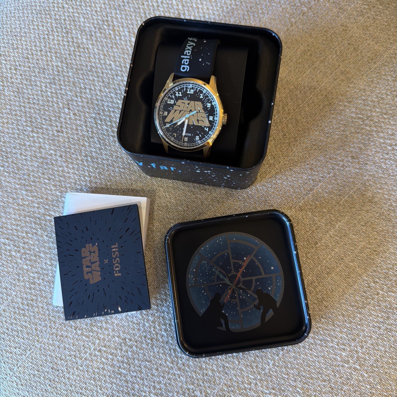 Unisex FOSSIL Special Edition Star Wars Three-Hand Black Silicone Watch, 42mm