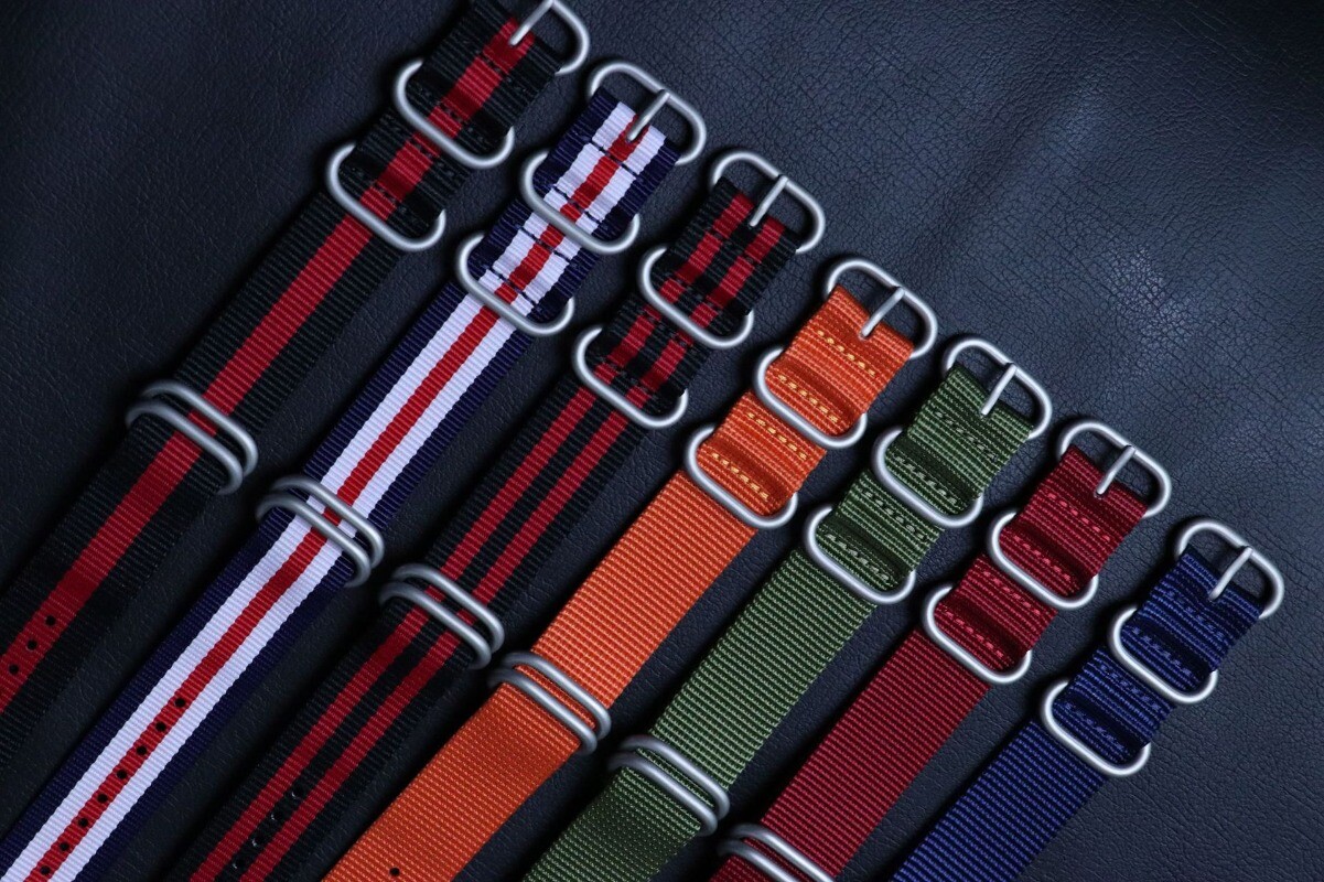 Quality Nylon Canvas Watch Straps Mens Military Padded Wristband 18 20 22 24mm