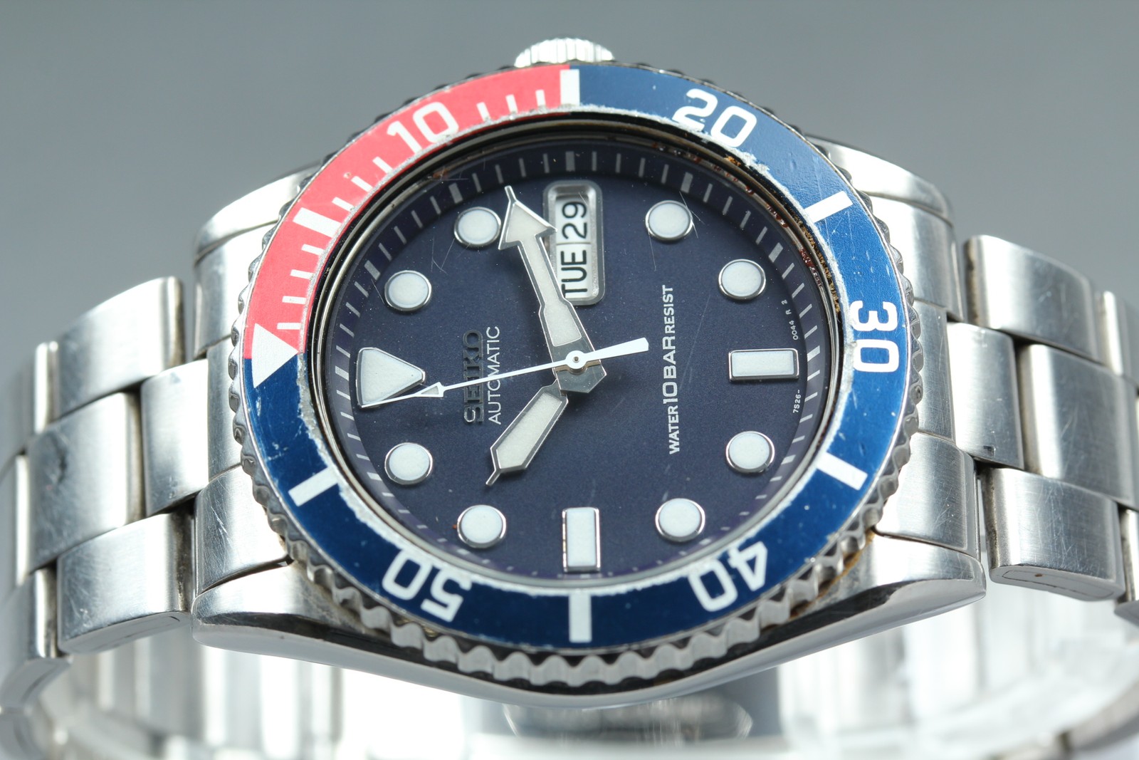 Exc+5 Seiko Diver’s SKX033 7S26-0040 Pepsi Automatic Mens Watch From JAPAN