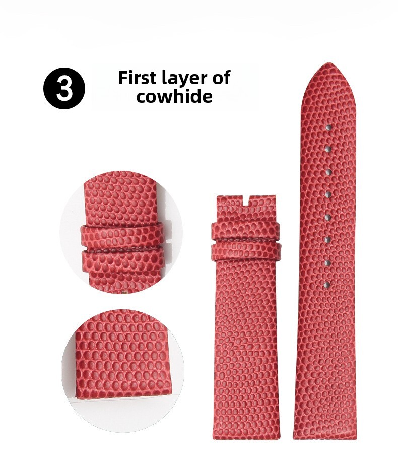 Ultra-thin lizard grain leather watch band strap cowhide wristband 10mm-22mm