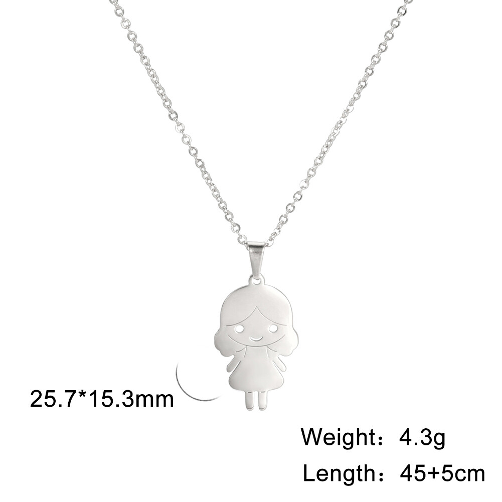 Baby Girl Boy Pendant Necklace for Women Stainless Steel Jewelry Birthday Gifts