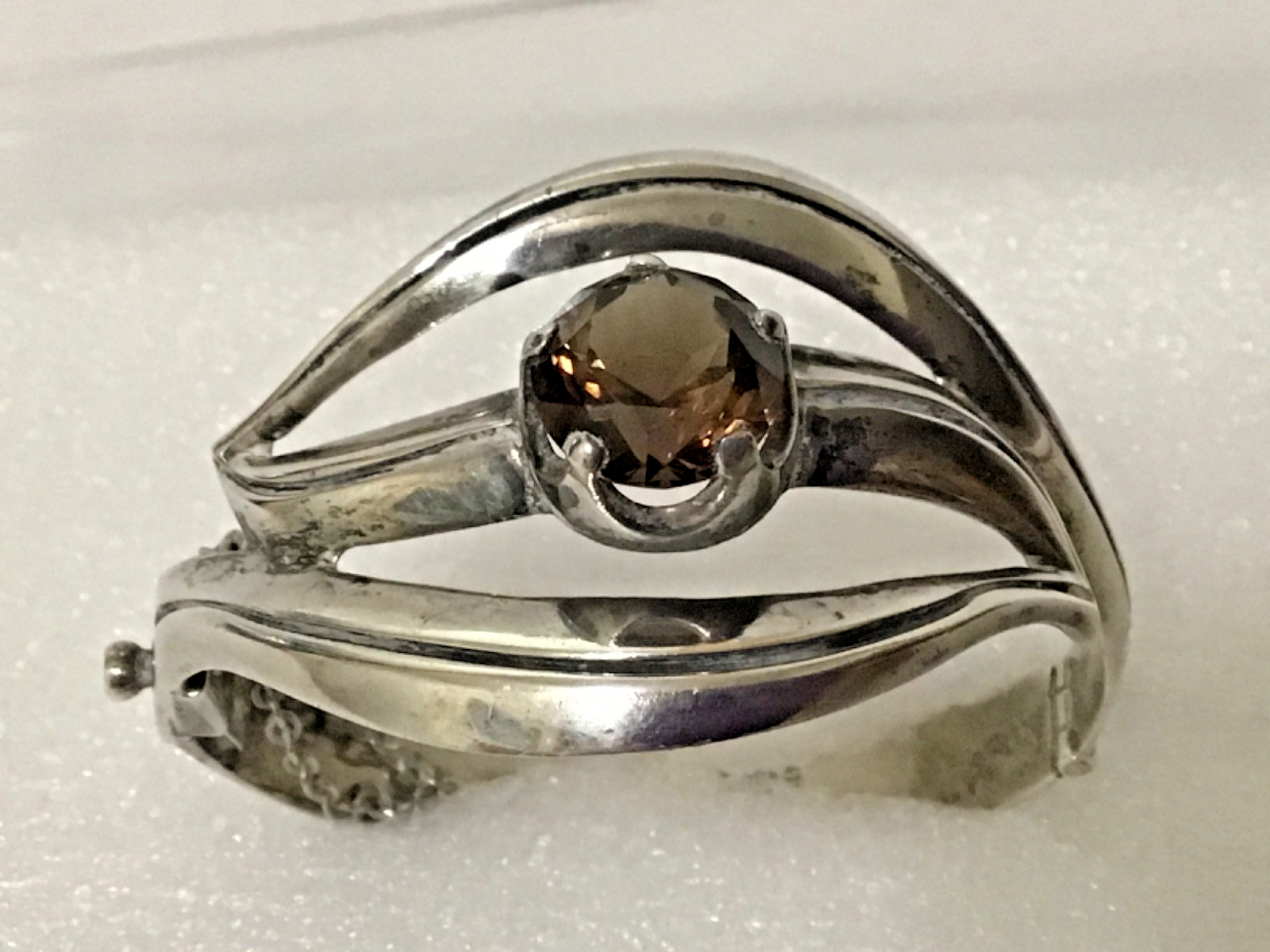 Taxco sterling silver 925 cuff hinged bangle fits 7.5″ wrist,,, 50g. , Mexico