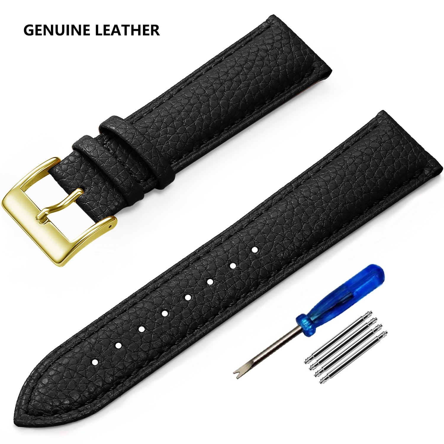 Correa De Reloj De Cuero Genuino Unisex De Pulsera De Alta Calidad + Herramienta