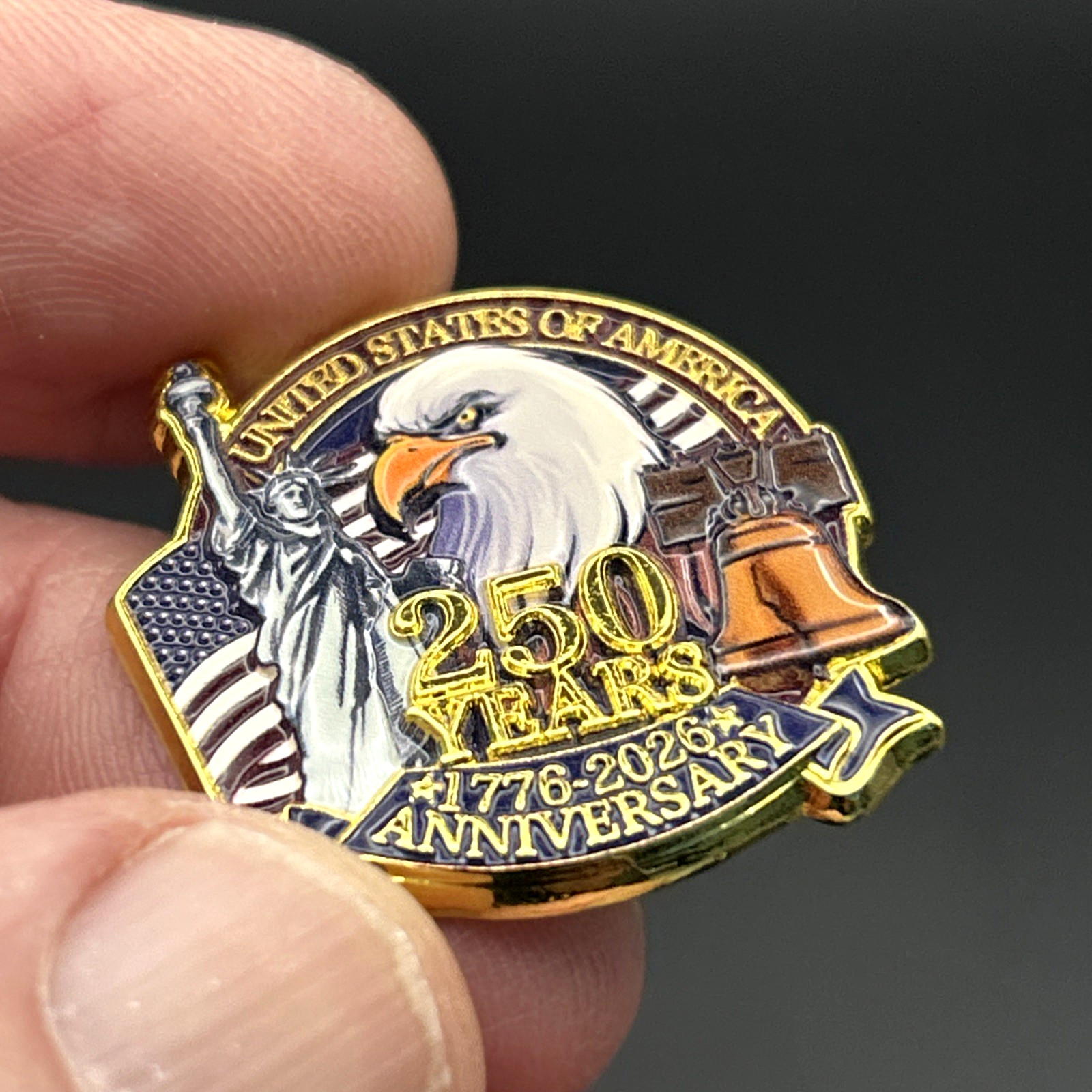 USA 250th Anniversary United States American Patriotic PREMIUM GRADE Lapel Pin