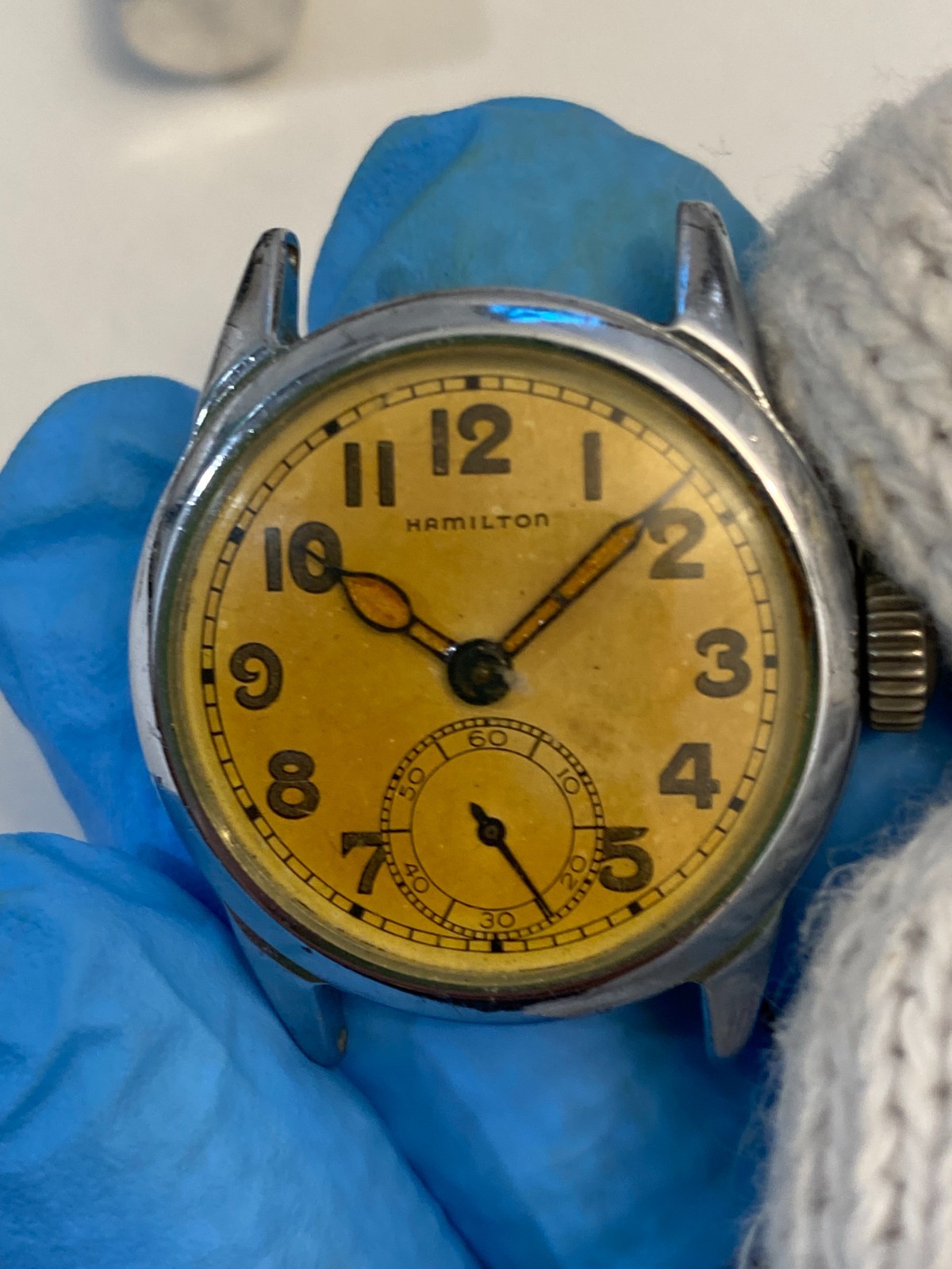 WWII Hamilton 987A ORD DEPT US Army Military Watch OD-44872 17J Parts Vintage