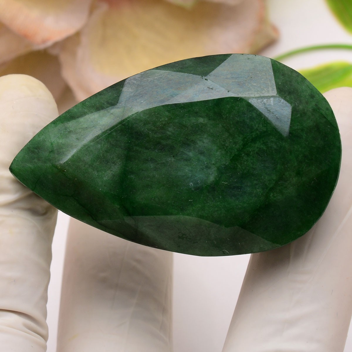 305 Cts Natural Brazilian Emerald 56mmx33mm Pear Cut Huge Size Loose Gemstone