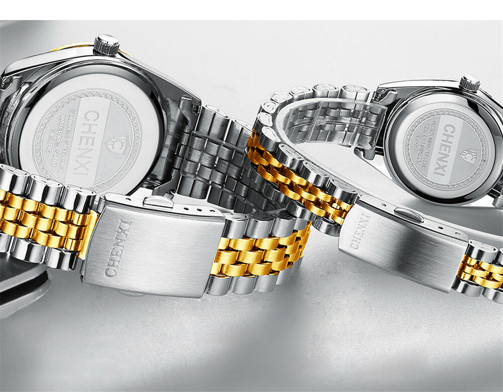 CHENXI Men Quartz Watch Casual Silver Gold Wristwatch Male Calender Watches Gift