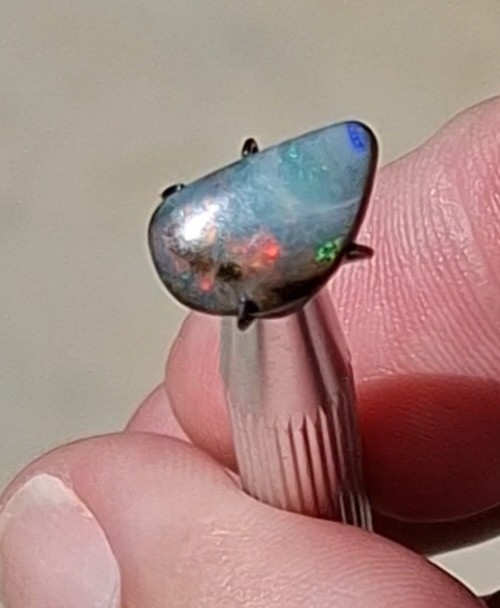 3.7ct Queensland Boulder Opal Natural Opal Gem, multicolour crystal faced.