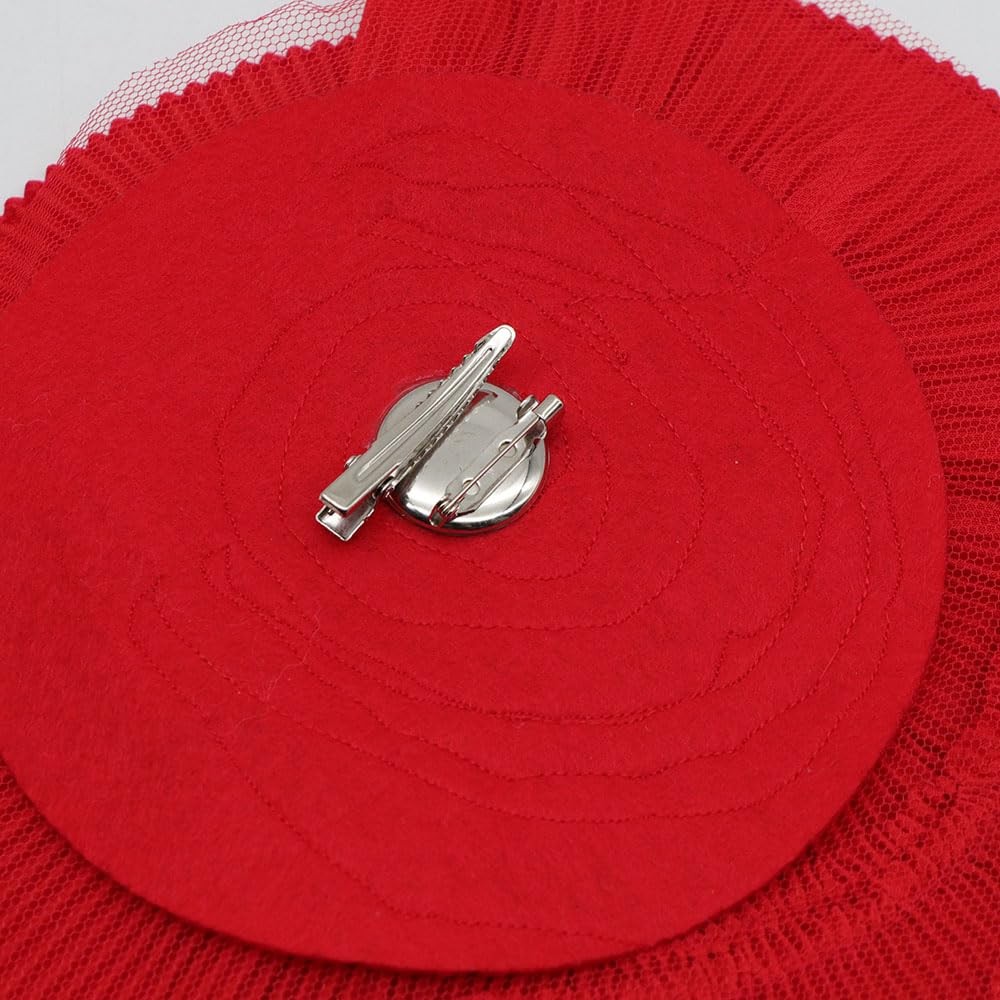 Ruffed Lace Fabric Brooch Pin Big Flower Pleated Chiffon Appliques Women Trim
