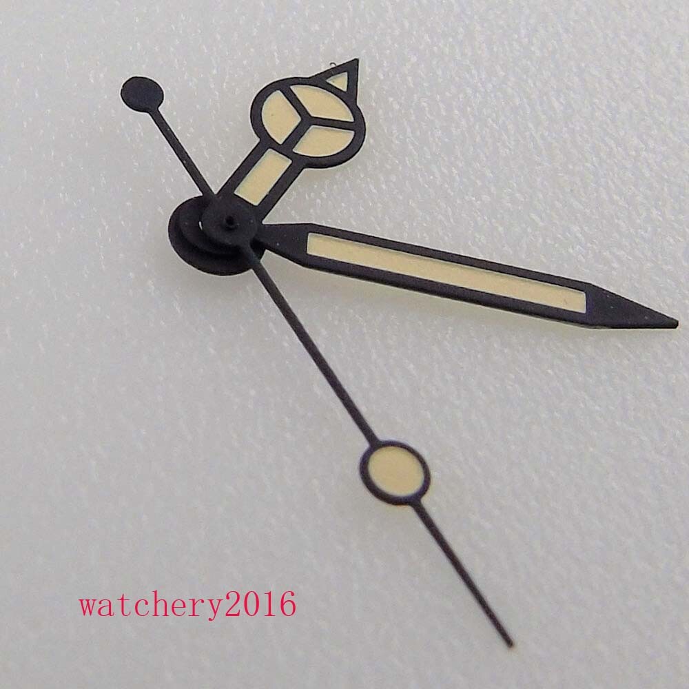 Luminous Black/Beige Watch Hands Fit NH35A NH36A 4R36 7S36 7002 7009 Movement