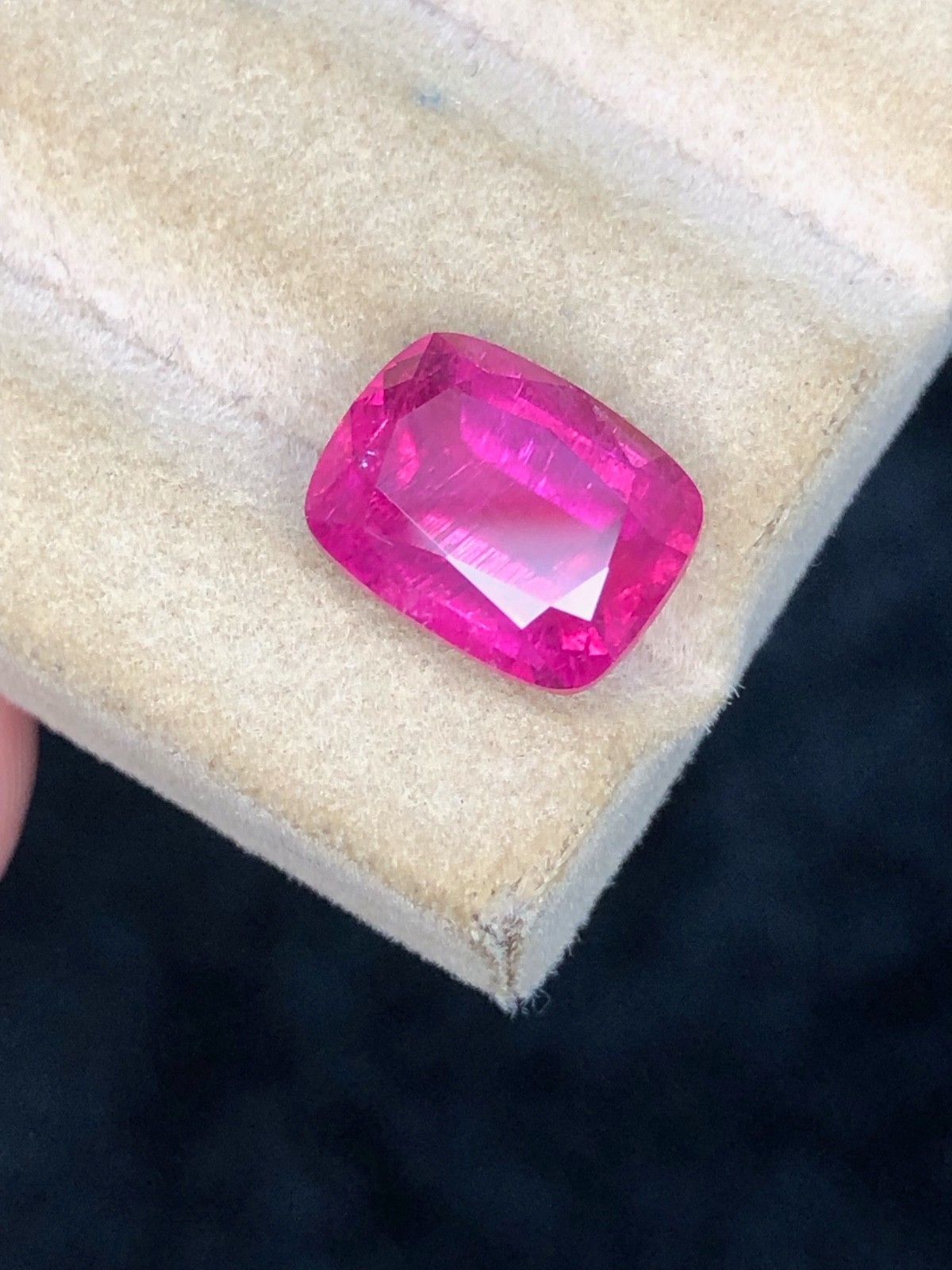 3.75 Cts Natural Hot Pink Color Rubellite In cushion shaped From Afghanistan