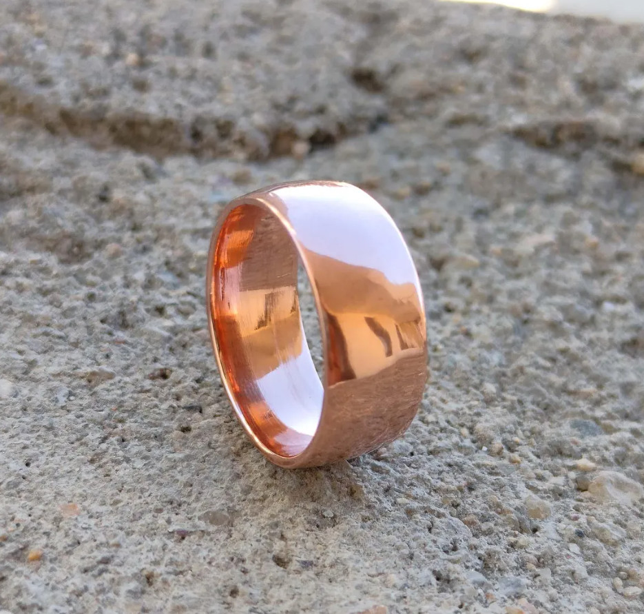 Copper Band Ring Rustic Viking Style Thumb Ring Arthritis Ring Proposal Ring