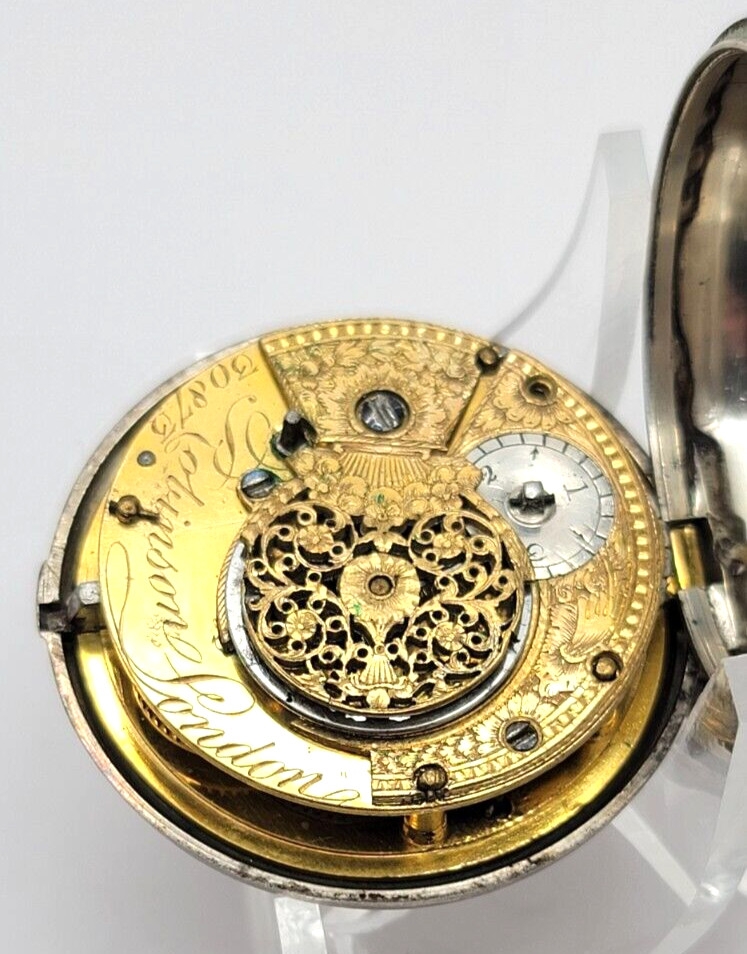 Antique Robinson London Pair Case Verge Fusee Pocket Watch AS IS (good balance)