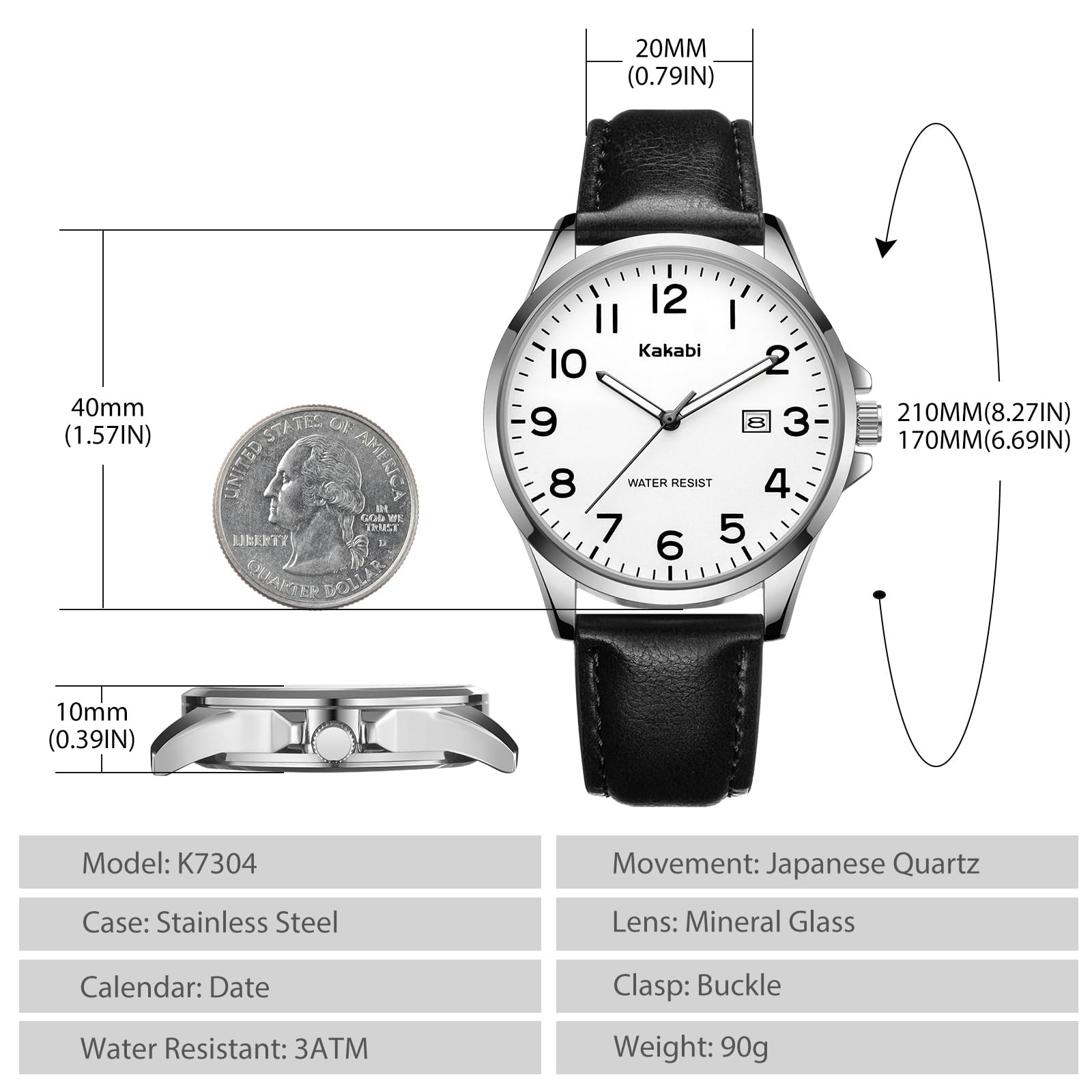 Kakabi Watch for Men, Fashion Minimalist Wrist Watch Waterproof Quartz Analog…
