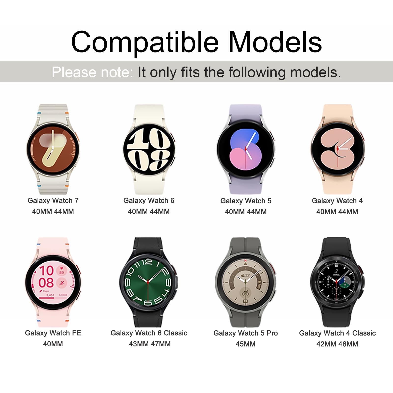 8 Pack No Gap Bands Compatible with Samsung Galaxy Watch 7 6 5 4 Band 40mm 44…