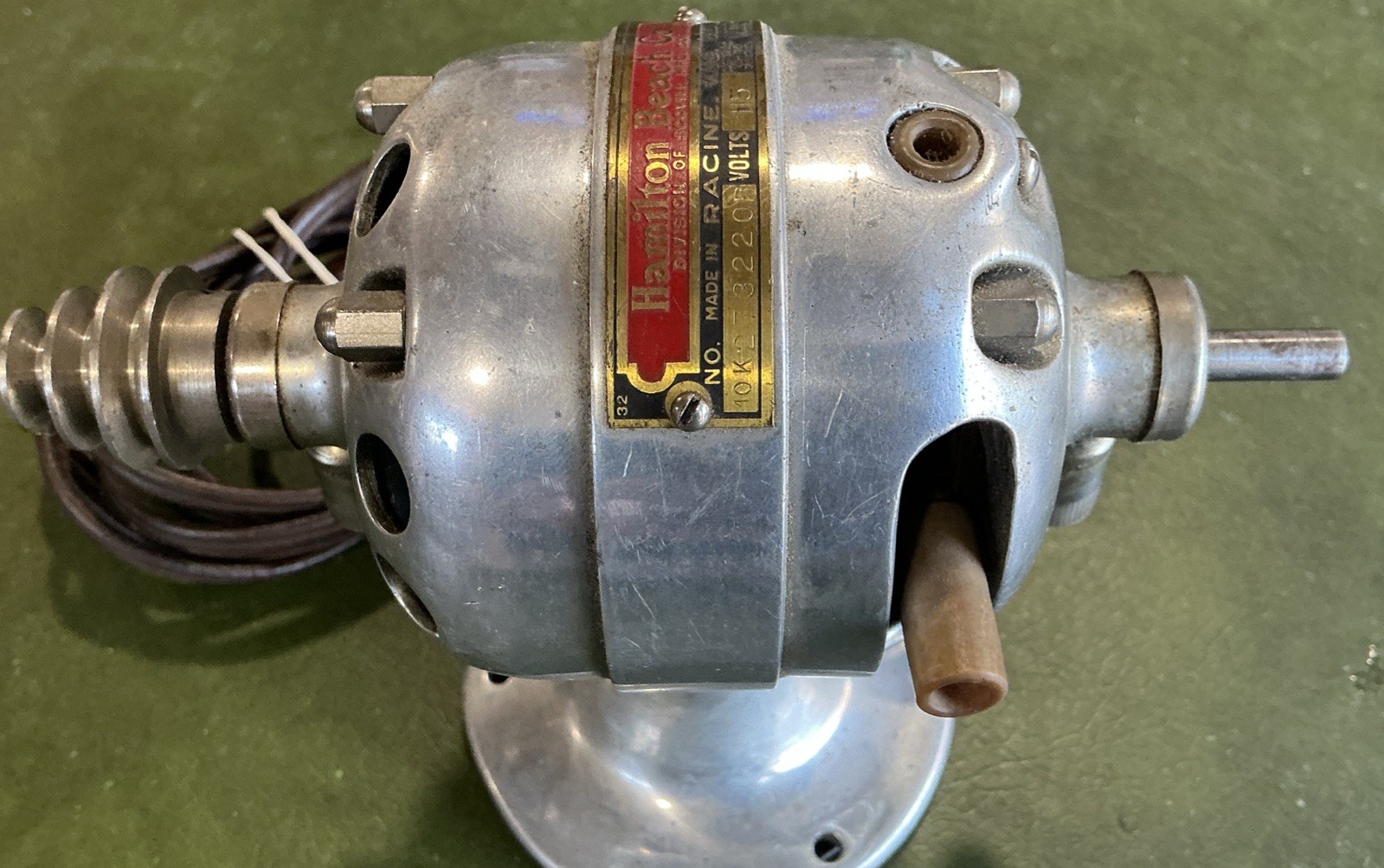 GUC Hamilton Beach Jewelers Lathe Reversible Motor W 3 Step Pulley 120 V, Tested