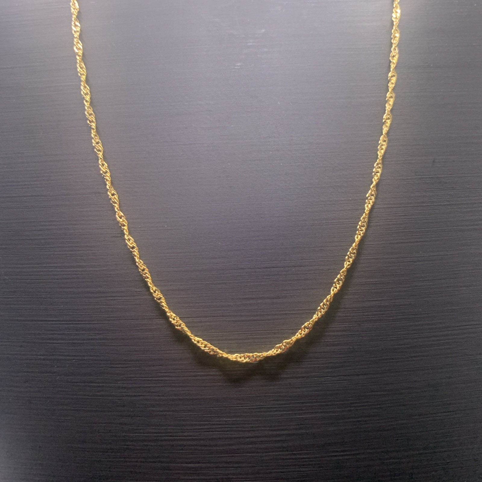 10k Yellow Gold Singapore Chain Necklace 18” 1.5mm