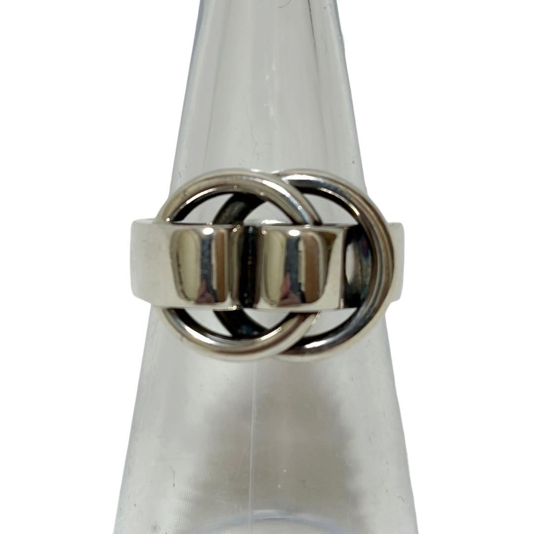 HERMÈS Deux Anneaux Ring SV925 Silver #52 (Size 12) Auth Used