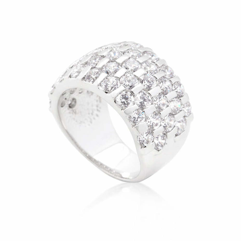 Channel Set Princess Cut Cigar Band Ring