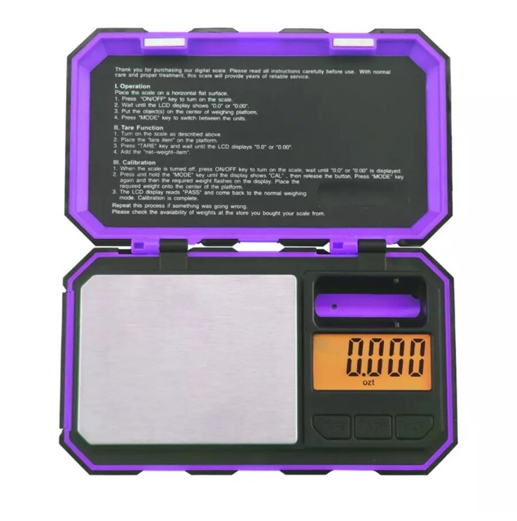 Purple Digital Pocket Scale 200g x 0.01g Jewelry Gold Gram Herb Karat Weight