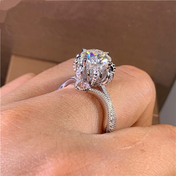 Authentic Vintage Style Engagement Ring 2.11 Ct CZ Beautiful Ring Silver Plated