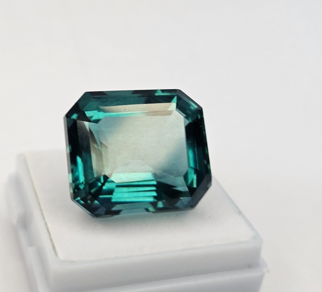 Emerald Cut 25+ Ct Teal Blue Tourmaline Natural Certified Loose Gemstone