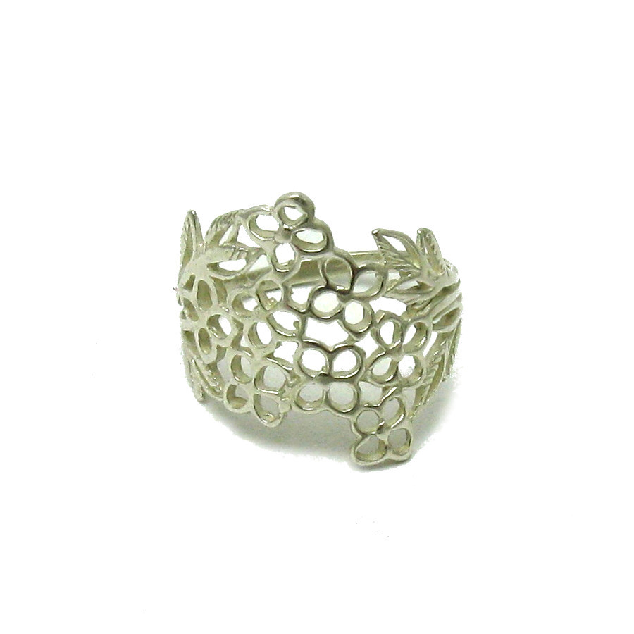 Stylish Sterling Silver Floral Ring Stamped Solid 925 Nickel Free Handmade