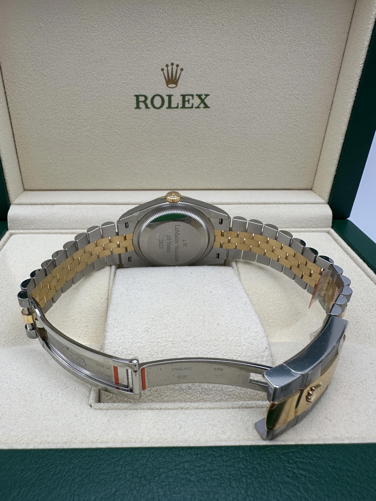 Rolex Datejust 36 126233 18K Fluted White Dial Jubilee Box Papers FULL STICKERS