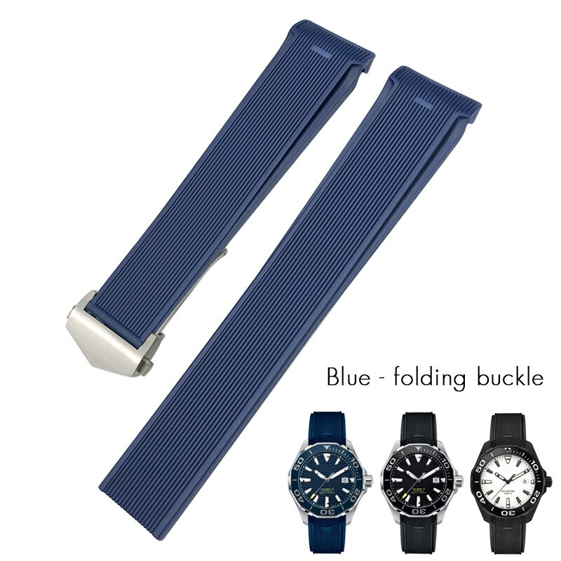 20mm 21mm 22mm Rubber Silicone Band Strap For Tag Heuer CARRERA AQUARACER Watch