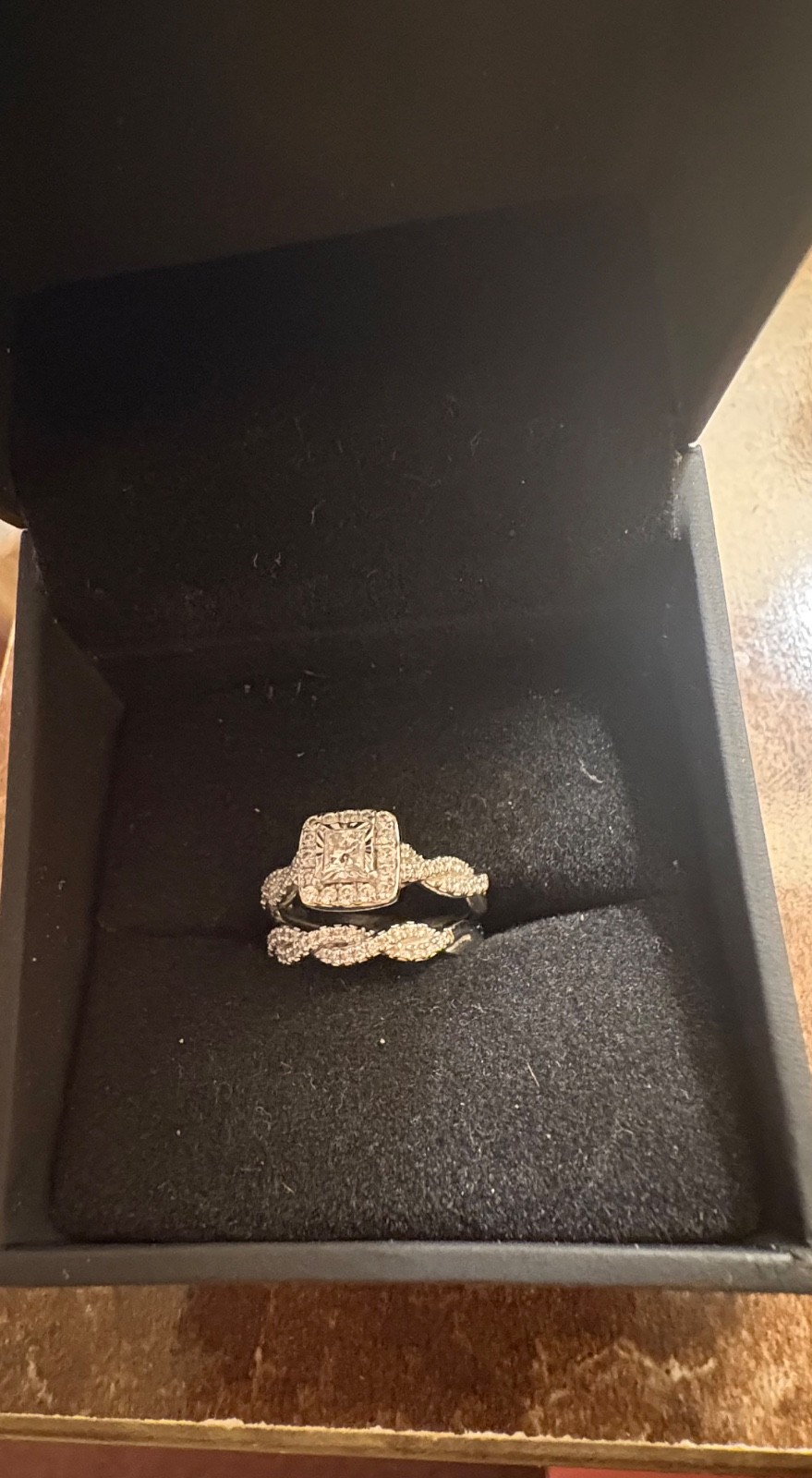 Size 5 Princess Cut Engagement Ring in 10k White Gold