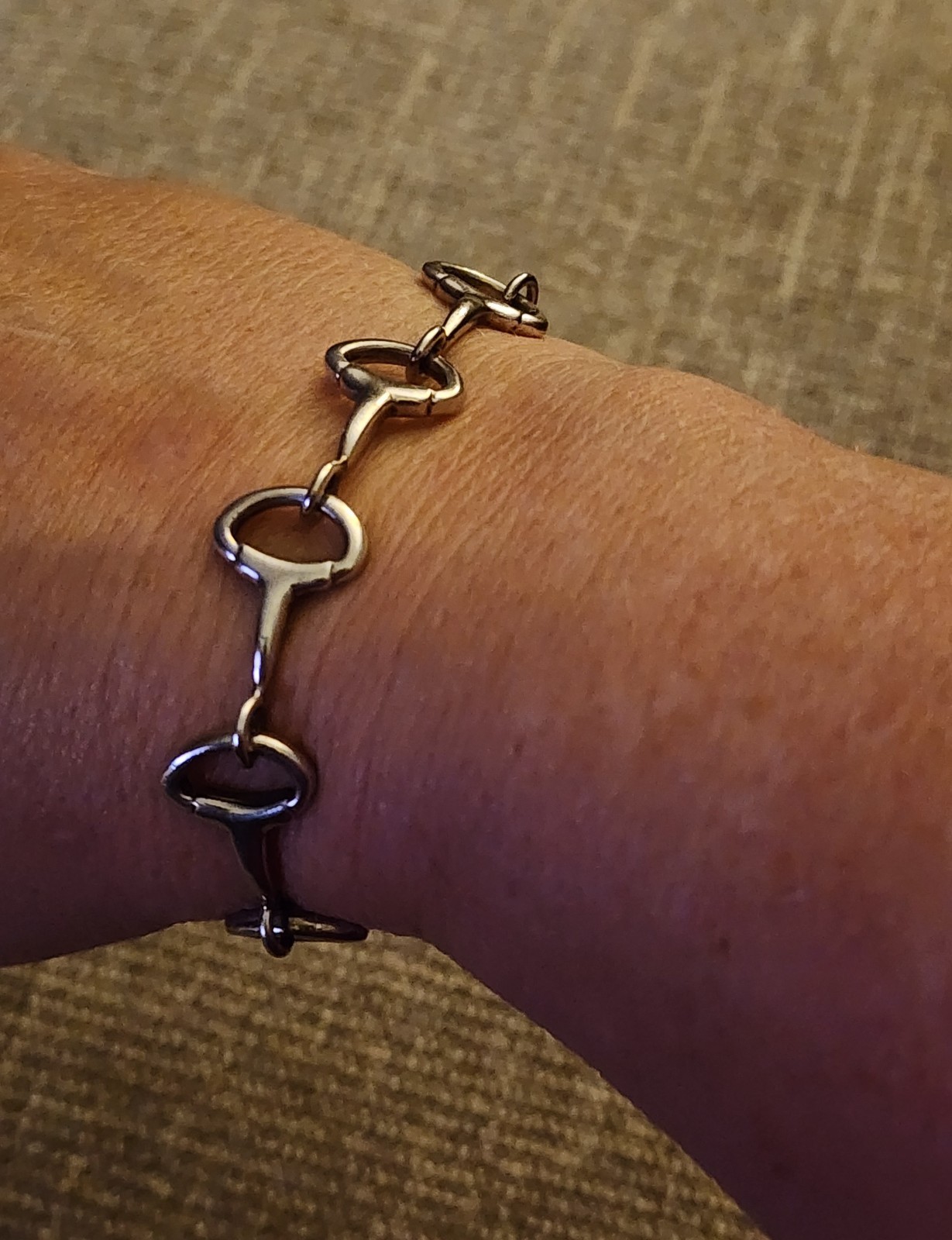 Rare Vintage GUCCI Sterling Silver Horsebit Snaffle Bit Bracelet