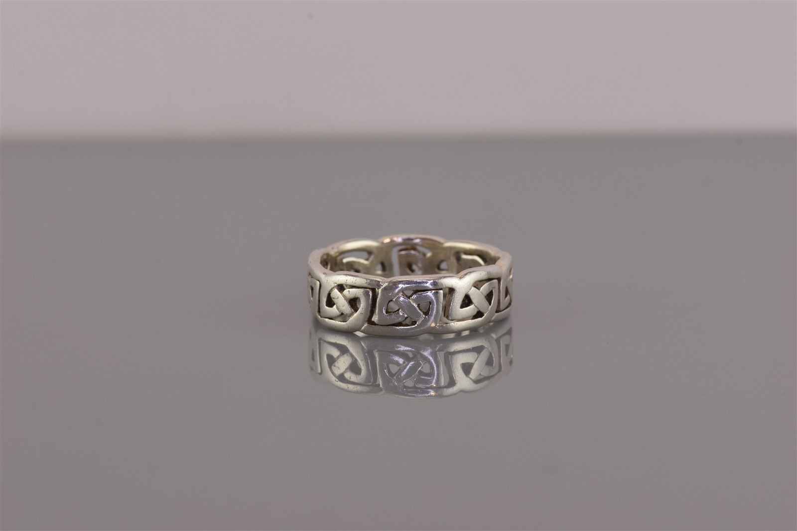 Peter Stone Sterling 6mm Silver Celtic Openwork Band Ring 925 Sz: 6