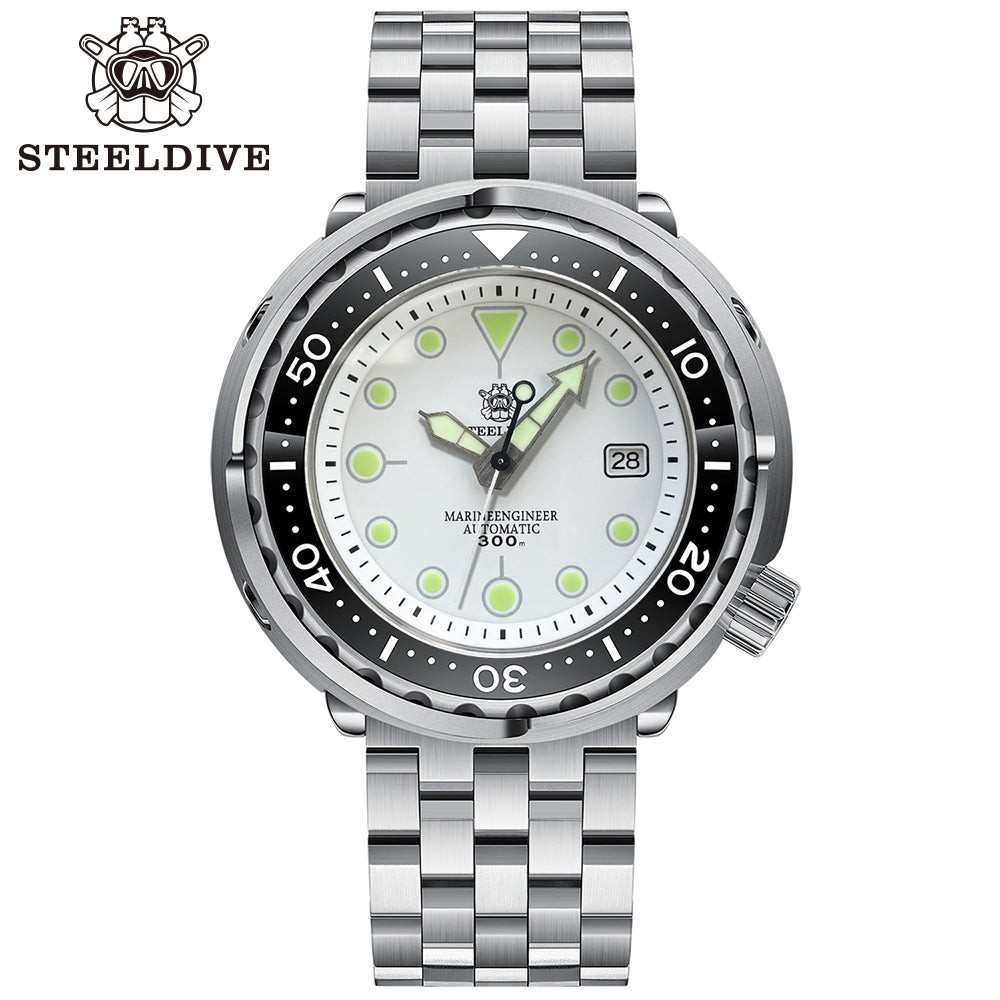 STEELDIVE SD1975 Mens 47.5mm 300M Automatic Dive Watch NH35 Steel Japan
