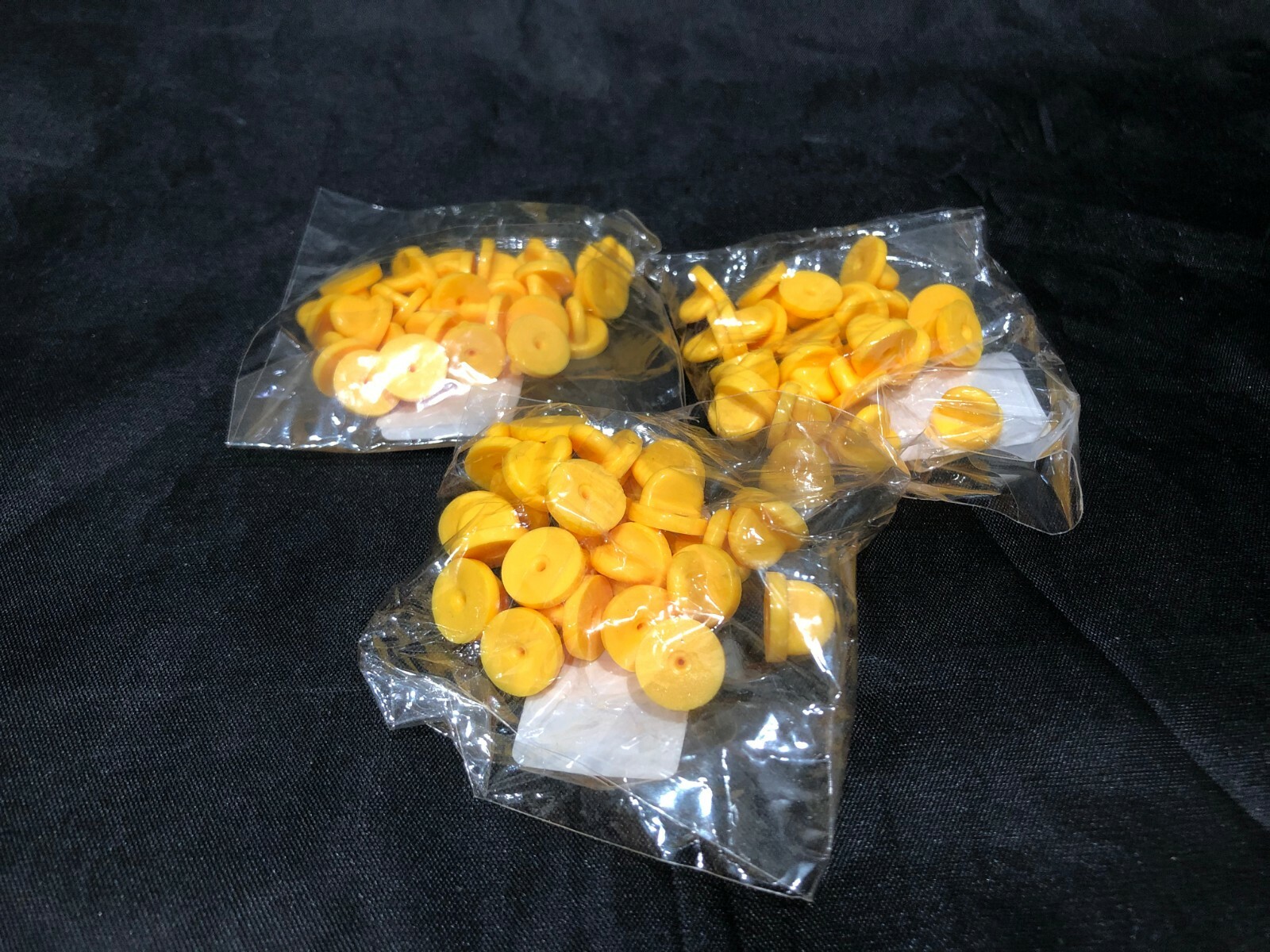 25 – Yellow Rubber Pin Back Holder Clutch Badge Lapel Pin Tie Tacks (US SHIP)