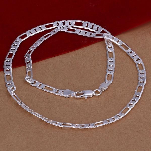 6MM X 20” Sterling Silver Layered /Filled (L/F) Figaro Flat Link Chain Necklace